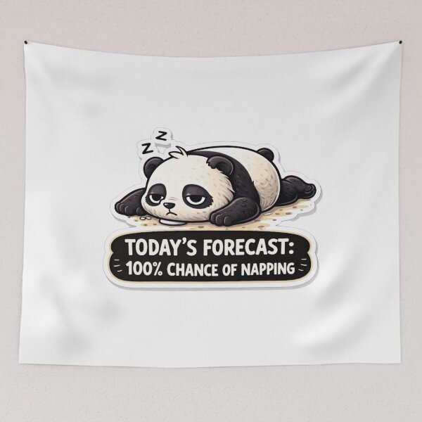 Item preview, Lazy Panda Napping Forecast Funny Sticker designed and sold by MarchyStudio.