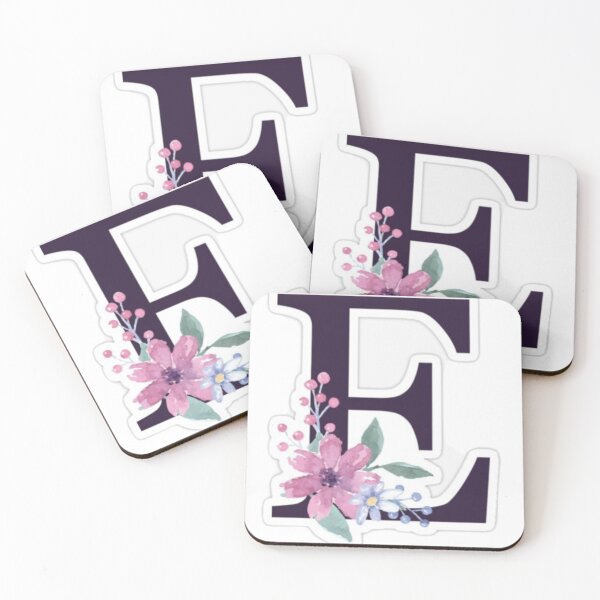 Item preview, Elegant Floral Letter E Monogram – Aesthetic Pink Flower Alphabet Initial Design designed and sold by PixelVibe Art.