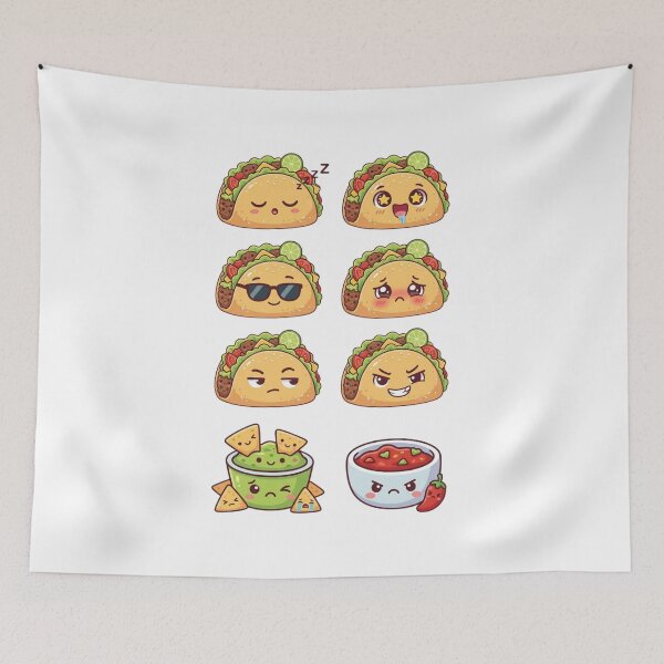 Item preview, Kawaii Taco Expressions & Mexican Food Friends Sticker Set. designed and sold by Lylysun.