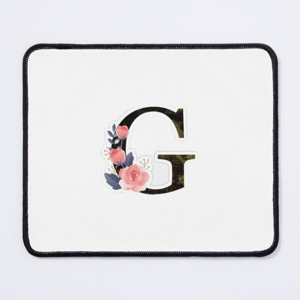 Item preview, Elegant Floral Letter G Monogram – Aesthetic Pink Rose Alphabet Initial Design designed and sold by PixelVibe Art.