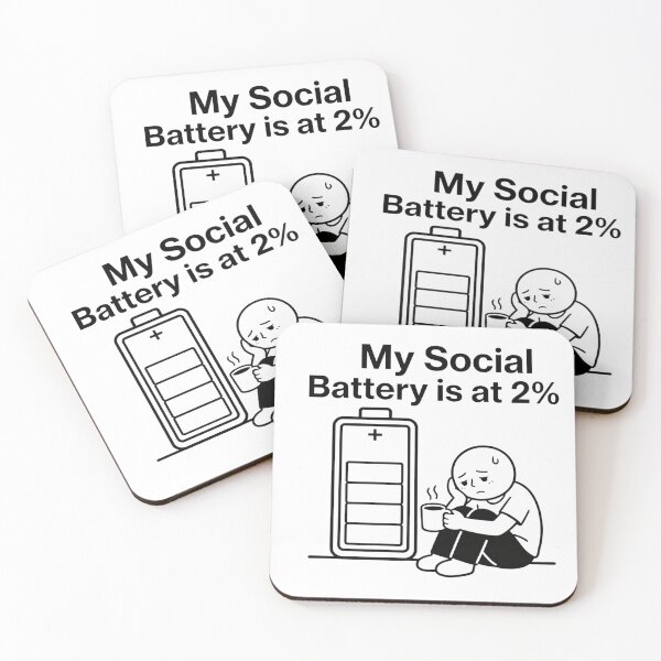Item preview, My Social Battery is at 2 Percent Tired Introvert designed and sold by LowBattery Social Club.