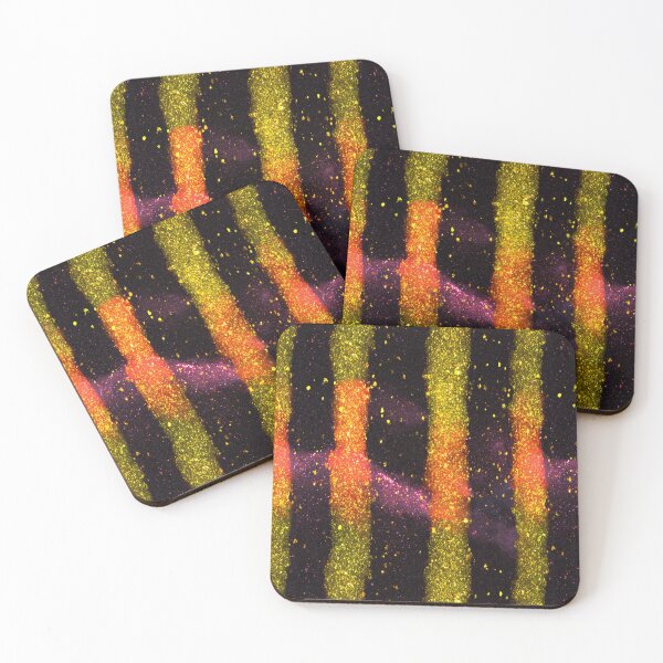 Item preview, Black Gold Orange Glitter Stripes designed and sold by bubblegoth.
