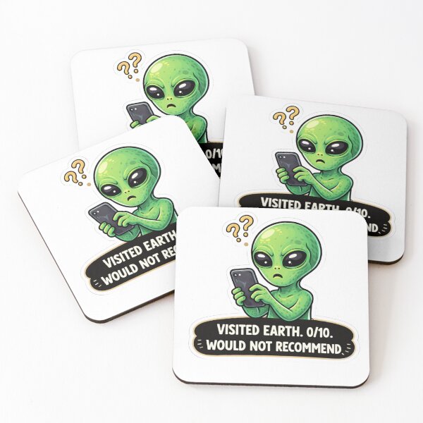 Item preview, Alien Visited Earth Zero Stars Funny Sticker designed and sold by MarchyStudio.