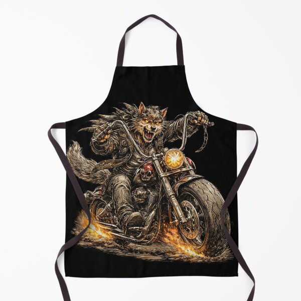 Item preview, Brutal Wolf Biker on Chopper – Hand Drawn Colored Pencil Sticker Illustration designed and sold by Felixuss.