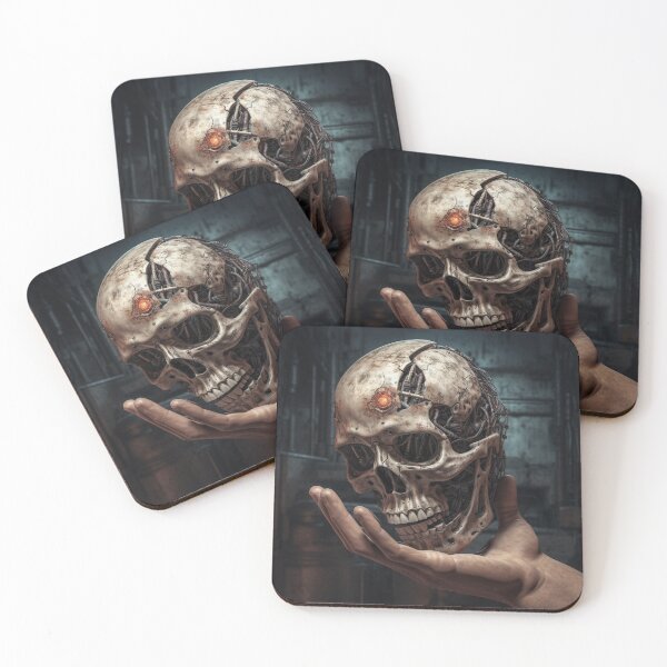 Item preview, Mechanical Mortality - Cybernetic Skull Art Print designed and sold by SmartDesignByBB.