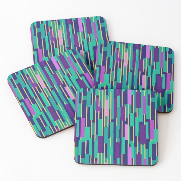 Item preview, Neon Geometric Vertical Stripes Pattern designed and sold by bubblegoth.