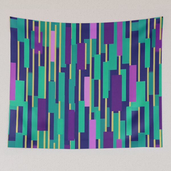 Item preview, Neon Geometric Vertical Stripes Pattern designed and sold by bubblegoth.