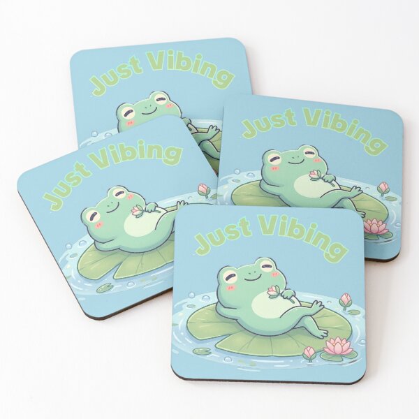 Item preview, Cute Frog Just Vibing Funny Frog Meme designed and sold by Moody Vibes Studio.