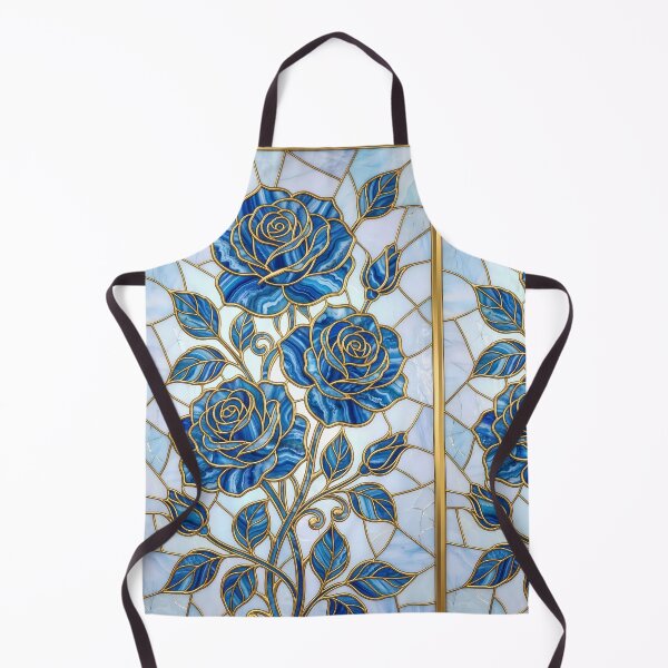 Item preview, Blue Agate Stained Glass Roses with Gold Inlay designed and sold by InkedHorizon.