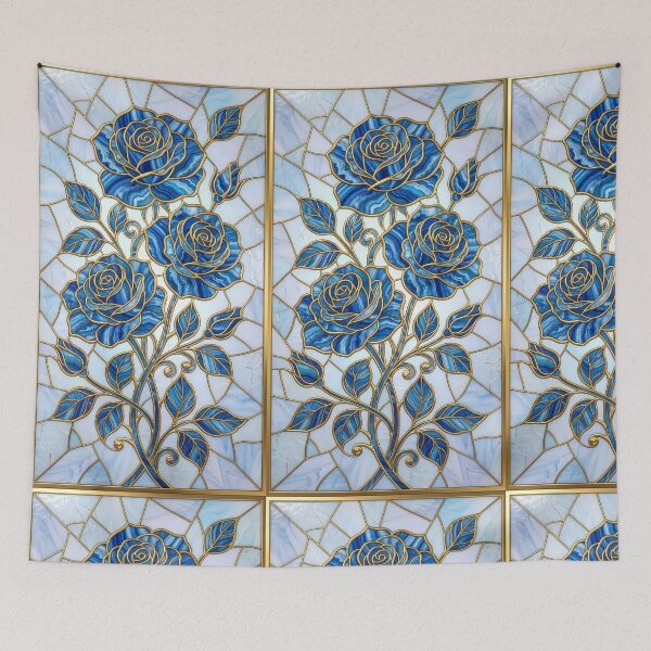 Item preview, Blue Agate Stained Glass Roses with Gold Inlay designed and sold by InkedHorizon.