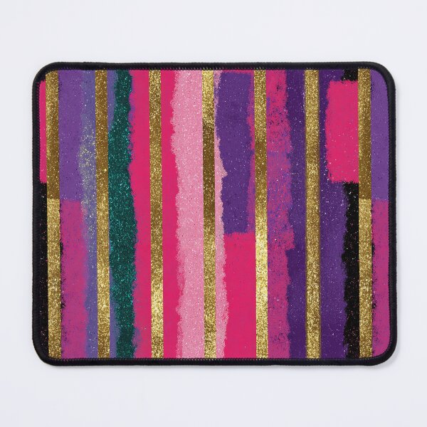 Item preview, Pink Gold Glitter Vertical Stripes designed and sold by bubblegoth.