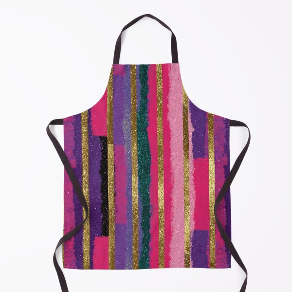 Item preview, Pink Gold Glitter Vertical Stripes designed and sold by bubblegoth.