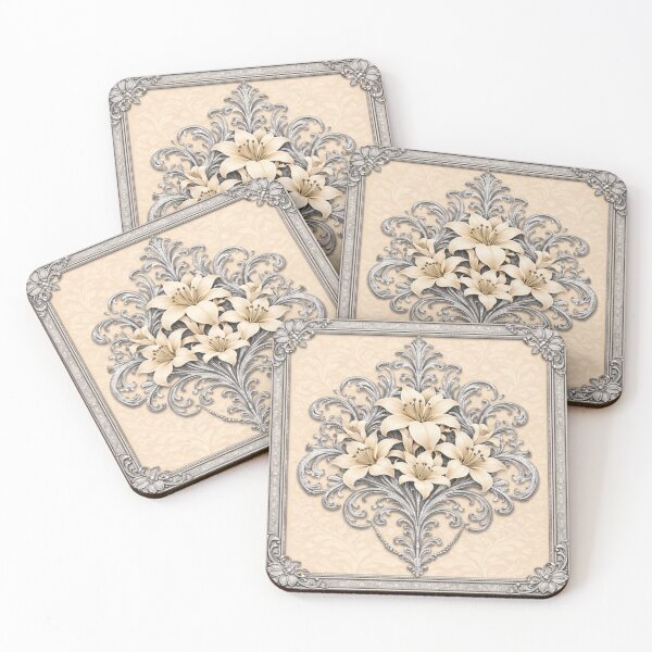 Item preview, Oat & Silver Lily With Damask designed and sold by DesignsByPrnces.