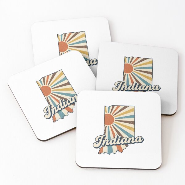 Item preview, Indiana Retro Sunset State Silhouette – Vintage Distressed Design designed and sold by Paper Drip.