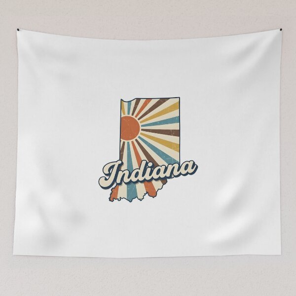 Item preview, Indiana Retro Sunset State Silhouette – Vintage Distressed Design designed and sold by Paper Drip.