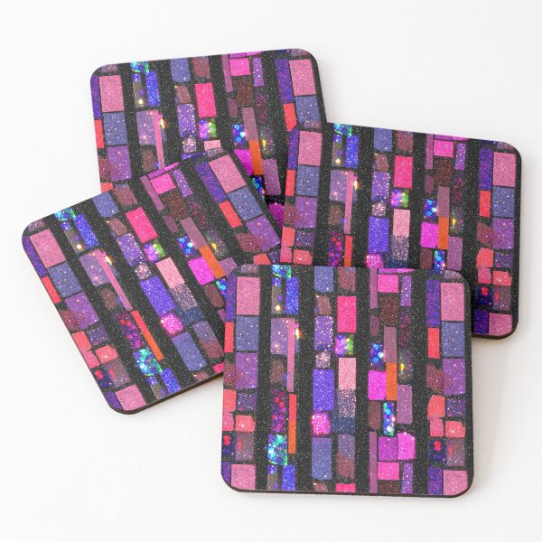 Item preview, Neon Glitter Geometric Grid Pattern designed and sold by bubblegoth.