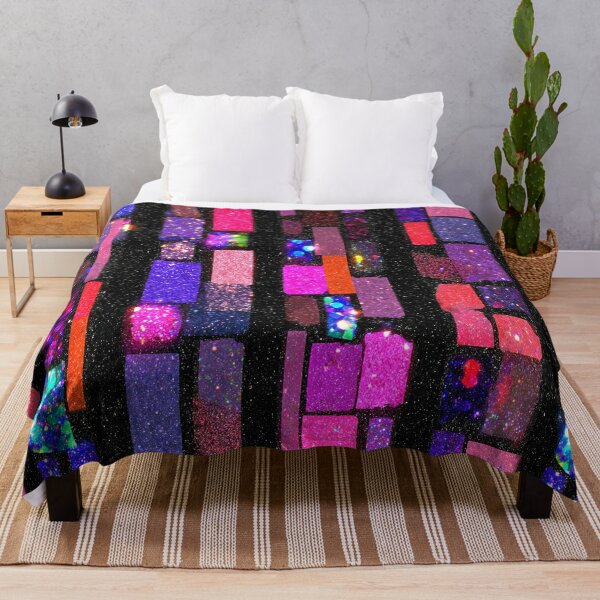 Item preview, Neon Glitter Geometric Grid Pattern designed and sold by bubblegoth.