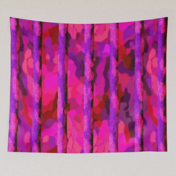 Item preview, Neon Pink Purple Vertical Stripes designed and sold by bubblegoth.
