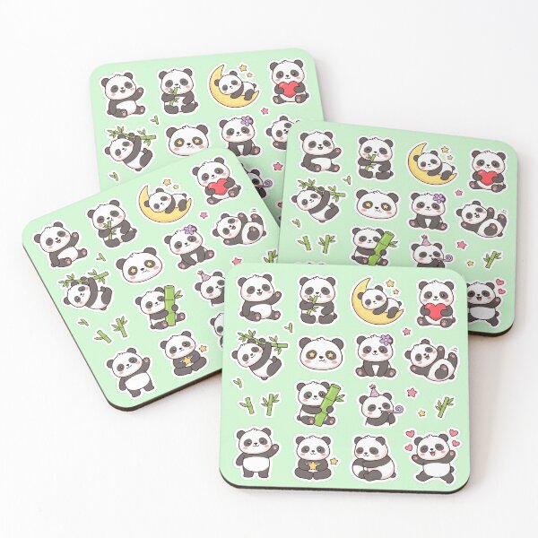 Item preview, Kawaii Panda Sticker Pack - 14 Cute Bamboo Bears Sticker Sheet designed and sold by WowDezign.