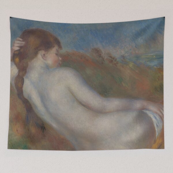 Item preview, Reclining Nude by Pierre-Auguste Renoir: Impressionist Coastal Nude Poster designed and sold by artofuniverse.