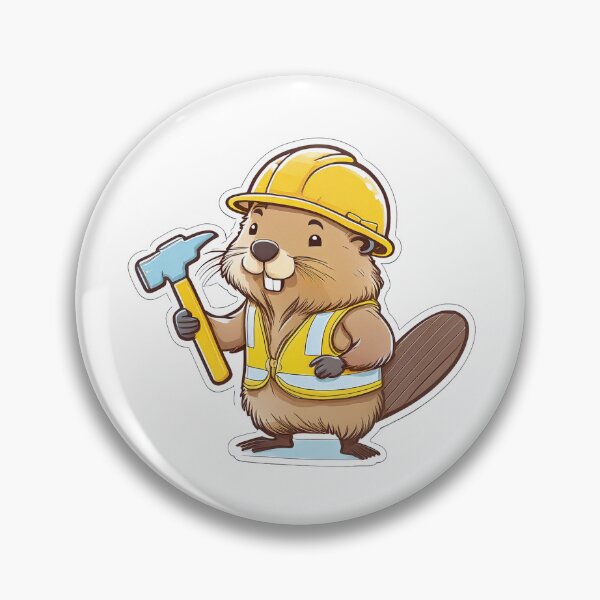 Item preview, Cute Beaver Builder Wearing Helmet Holding Hammer Cartoon designed and sold by ChernivtsiSkoda.