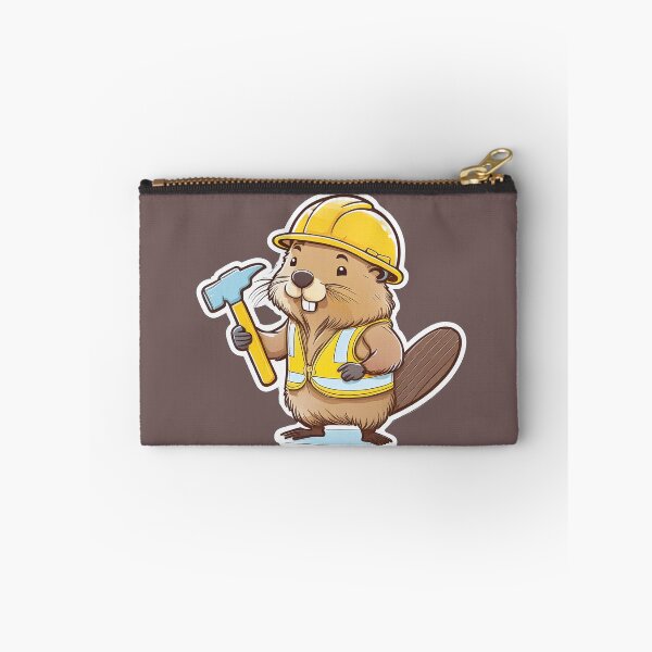 Item preview, Cute Beaver Builder Wearing Helmet Holding Hammer Cartoon designed and sold by ChernivtsiSkoda.