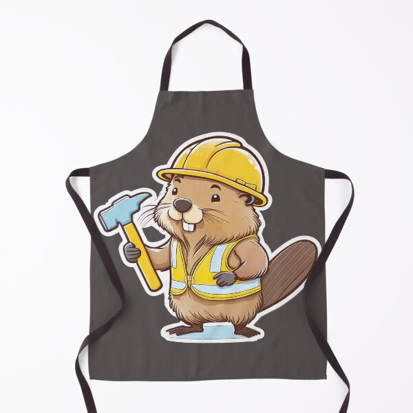 Item preview, Cute Beaver Builder Wearing Helmet Holding Hammer Cartoon designed and sold by ChernivtsiSkoda.