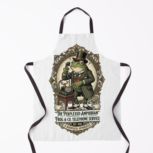 Item preview, The Perplexed Amphibian - Frog & Co Telephone Service Vintage Art designed and sold by Mythic Ink Studio.