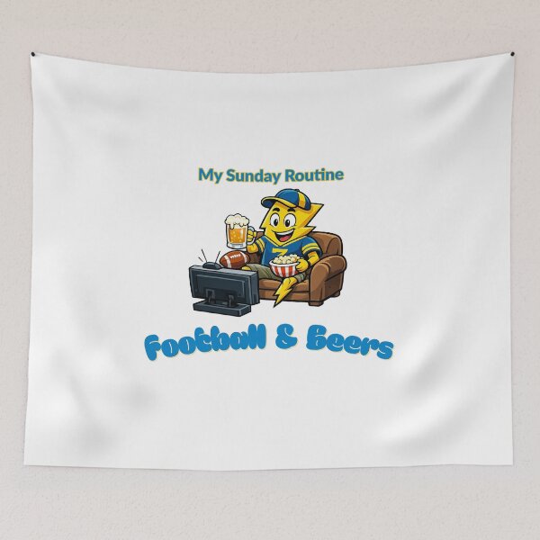 Item preview, Los Angeles Chargers Sunday Routine Football and Beers Game Day T-Shirt designed and sold by ThatFootball12.
