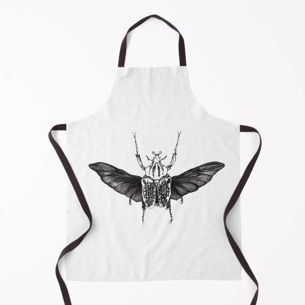 Item preview, Winged Beetle · Black and White Entomology Illustration · Natural History Art Print designed and sold by Atropa Parcae.
