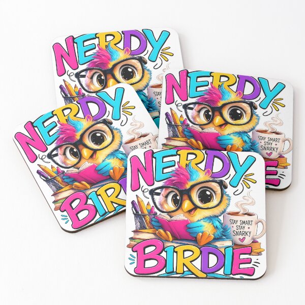 Item preview, Nerdy Birdie – Cute Smart Bird Pun | Book Lover Nerd Bird designed and sold by SnarkleCo.