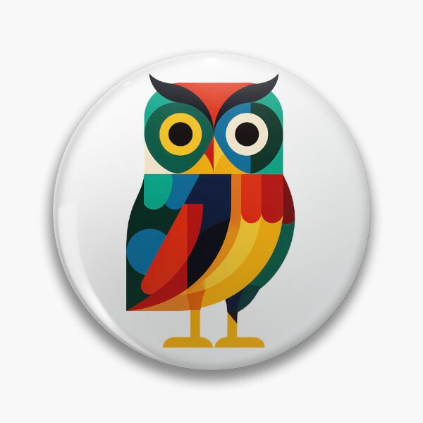 Item preview, Geometric Colorful Owl - Bold Modern Folk Bird Art Print designed and sold by DesignArtist.ia.