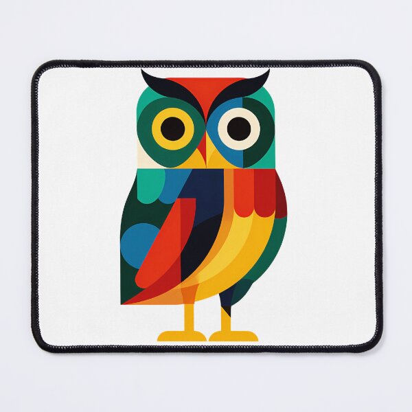 Item preview, Geometric Colorful Owl - Bold Modern Folk Bird Art Print designed and sold by DesignArtist.ia.