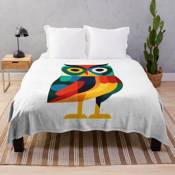 Item preview, Geometric Colorful Owl - Bold Modern Folk Bird Art Print designed and sold by DesignArtist.ia.