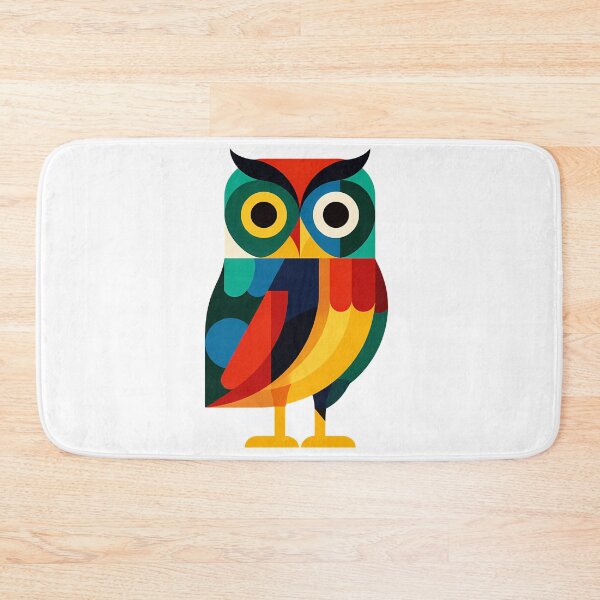 Item preview, Geometric Colorful Owl - Bold Modern Folk Bird Art Print designed and sold by DesignArtist.ia.