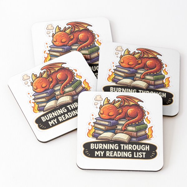 Item preview, Baby Dragon Burning Through Reading List Sticker designed and sold by MarchyStudio.