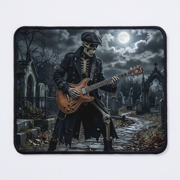 Item preview, Scheletro Chitarrista nel Cimitero - Rock Gotico Dark Art designed and sold by NovaArtCollect.