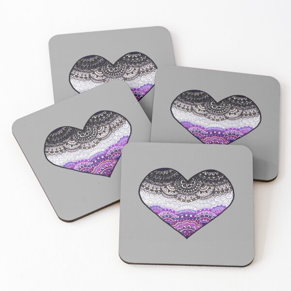 Item preview, Pride Collection: Asexual Pride Flag Heart Mandala designed and sold by GDiEDesigns.