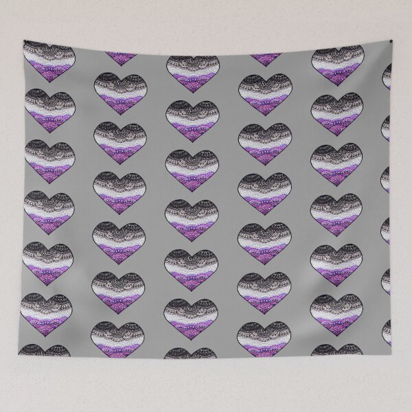 Item preview, Pride Collection: Asexual Pride Flag Heart Mandala designed and sold by GDiEDesigns.