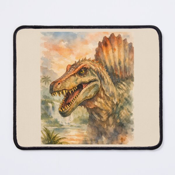 Item preview, Spinosaurus In A Prehistoric Jungle Watercolor Portrait designed and sold by KLArtzStore.