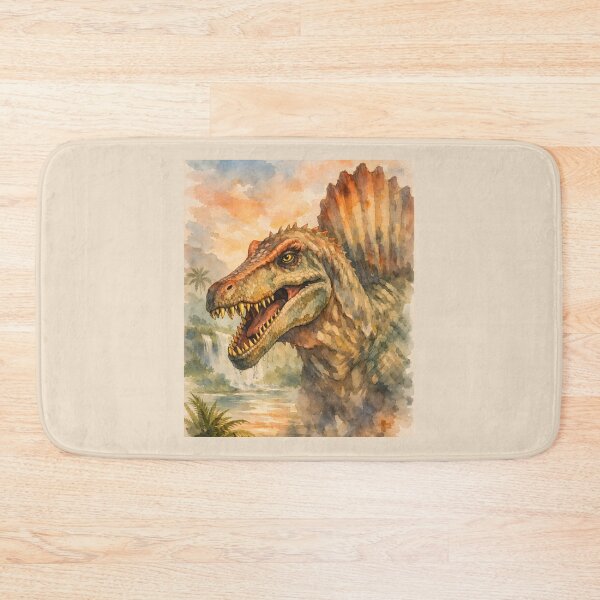 Item preview, Spinosaurus In A Prehistoric Jungle Watercolor Portrait designed and sold by KLArtzStore.