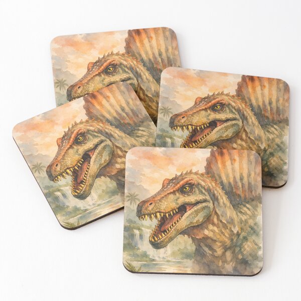 Item preview, Spinosaurus In A Prehistoric Jungle Watercolor Portrait designed and sold by KLArtzStore.