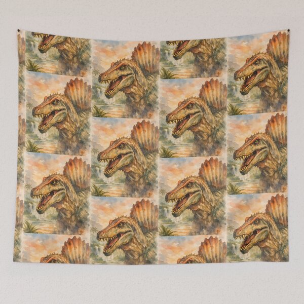 Item preview, Spinosaurus In A Prehistoric Jungle Watercolor Portrait designed and sold by KLArtzStore.