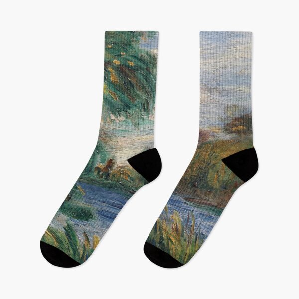Item preview, River Landscape by Pierre-Auguste Renoir: Tranquil Impressionist River Scene designed and sold by artofuniverse.