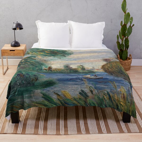 Item preview, River Landscape by Pierre-Auguste Renoir: Tranquil Impressionist River Scene designed and sold by artofuniverse.