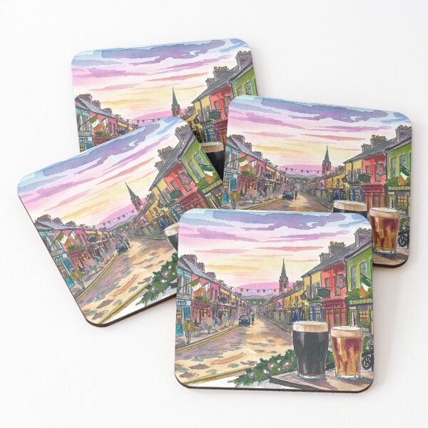 Item preview, Dingle Ireland Colorful Main Street Pub Travel Art designed and sold by artshop77.