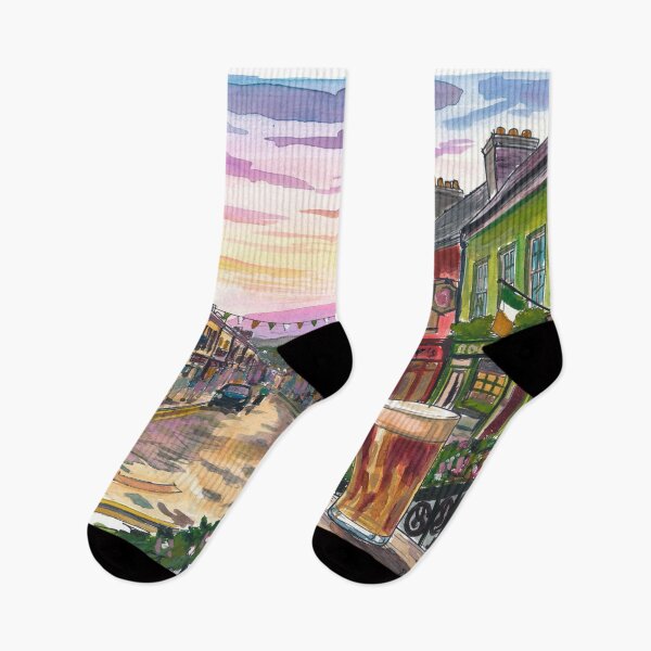 Item preview, Dingle Ireland Colorful Main Street Pub Travel Art designed and sold by artshop77.