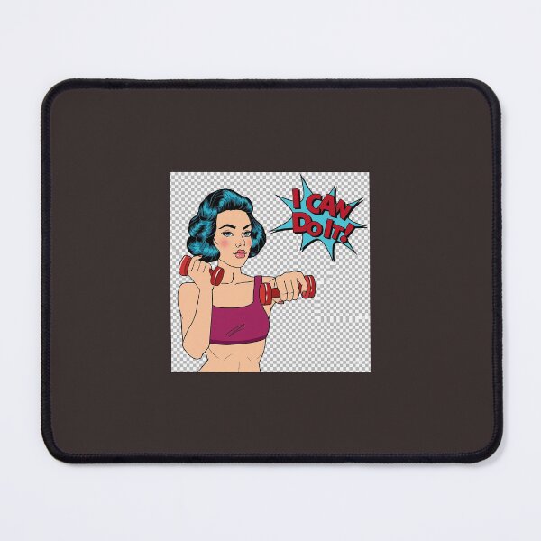 Item preview, Retro Pop Art Woman Fitness Empowerment Poster designed and sold by LittleSmileArt.