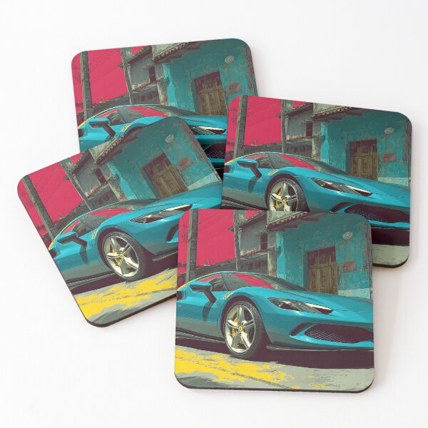 Item preview, Ferrari 296 GTB Vibrant Pop Art Car Artwork designed and sold by AutoPopStudio.