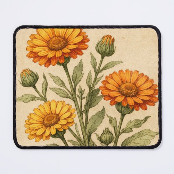 Item preview, Vintage Calendula Botanical Illustration - Calendula Officinalis Antique Herb Print designed and sold by Darlin8888.